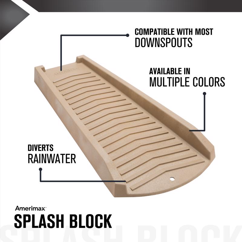 Amerimax 2.5 in. H X 11.5 in. W X 24 in. L Stone Vinyl Splash Block