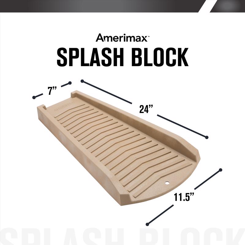 Amerimax 2.5 in. H X 11.5 in. W X 24 in. L Stone Vinyl Splash Block