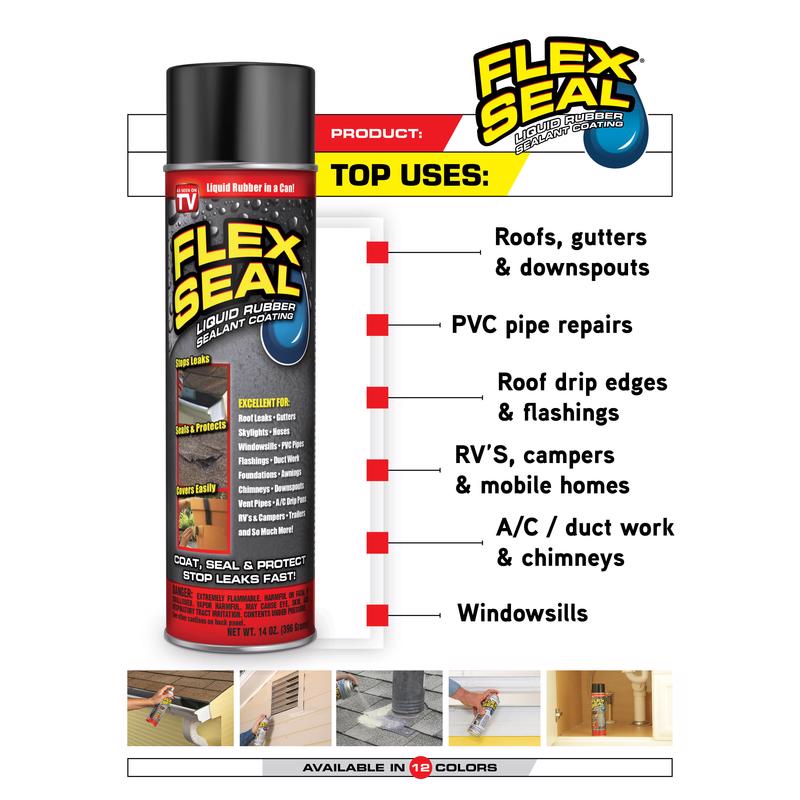 Flex Seal Family of Products Flex Seal MINI Black Rubber Spray Sealant 2 oz - Case of 12