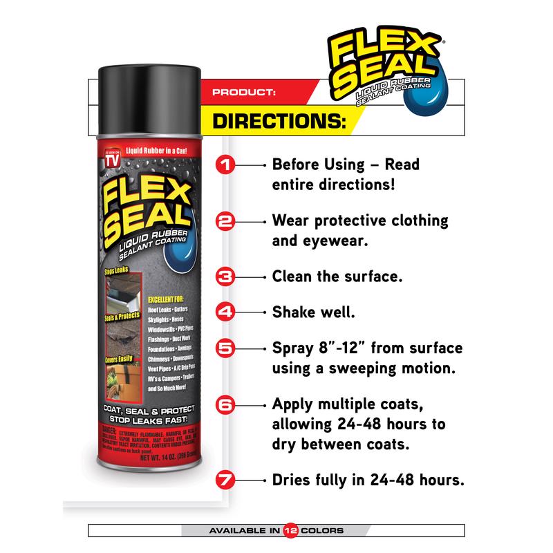 Flex Seal Family of Products Flex Seal MINI Black Rubber Spray Sealant 2 oz - Case of 12