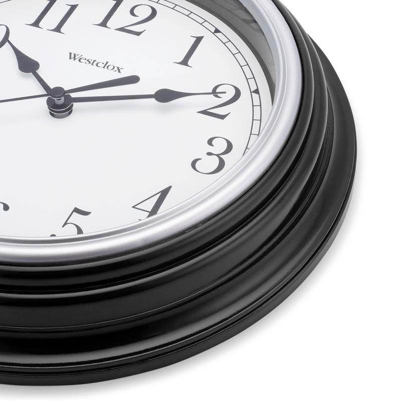 Westclox 8-1/2 in. L X 8-1/2 in. W Indoor Analog Wall Clock Plastic Black/White - Case of 6