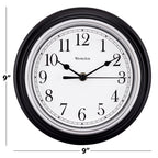 Westclox 8-1/2 in. L X 8-1/2 in. W Indoor Analog Wall Clock Plastic Black/White - Case of 6