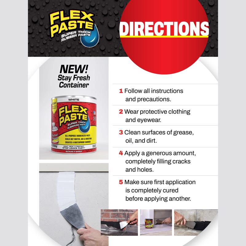 Flex Seal Family of Products Flex Paste White Rubberized Paste 8.75 fl. oz.