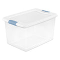 Sterilite 64 qt Clear/White Latch Storage Box 13-1/2 in. H X 23-3/4 in. W X 16 in. D Stackable - Case of 6