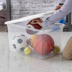Sterilite 64 qt Clear/White Latch Storage Box 13-1/2 in. H X 23-3/4 in. W X 16 in. D Stackable - Case of 6