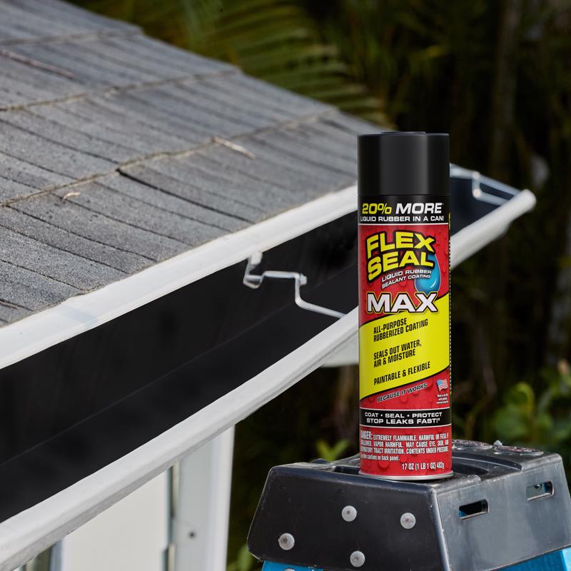 Flex Seal Family of Products Flex Seal MAX Black Rubber Spray Sealant 17 oz - Case of 4