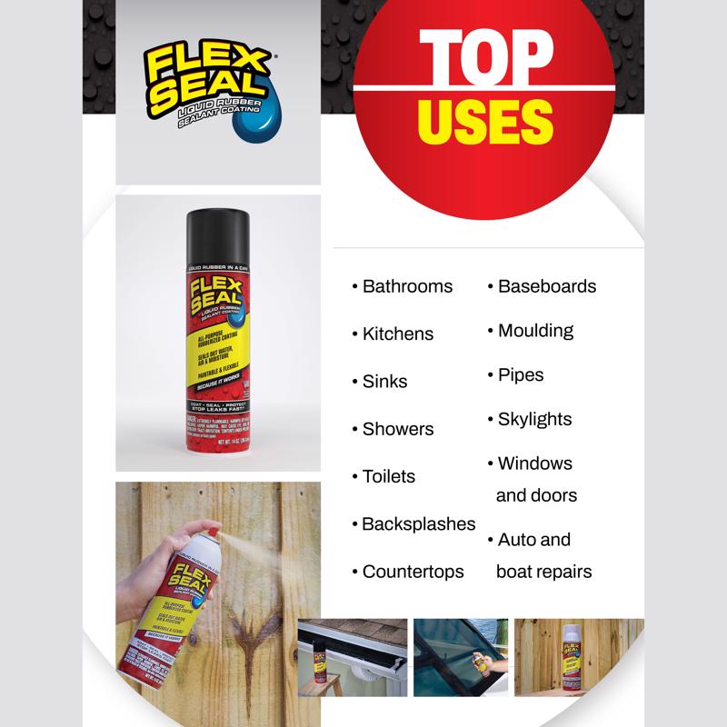 Flex Seal Family of Products Flex Seal MAX Black Rubber Spray Sealant 17 oz - Case of 4
