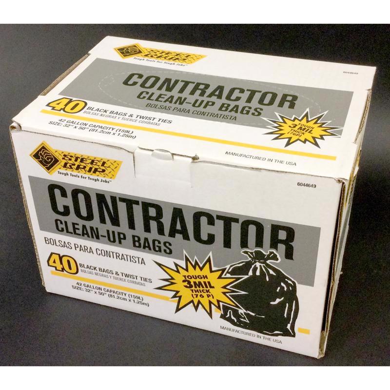 Steel Grip 42 gal No Scent Contractor Bags Twist Tie 40 pk