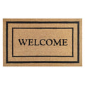 First Concept 18 in. W X 30 in. L Black/Brown Welcome Coir Door Mat