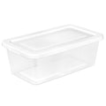 Sterilite 6 qt Clear Storage Box 4.625 in. H X 8.0 in. W X 13.875 in. D Stackable - Case of 18
