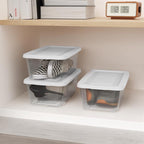 Sterilite 6 qt Clear Storage Box 4.625 in. H X 8.0 in. W X 13.875 in. D Stackable - Case of 18