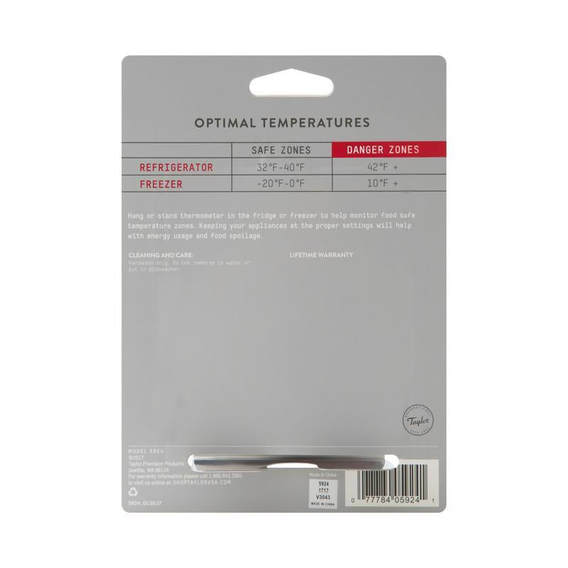 Taylor Instant Read Analog Freezer/Refrigerator Thermometer