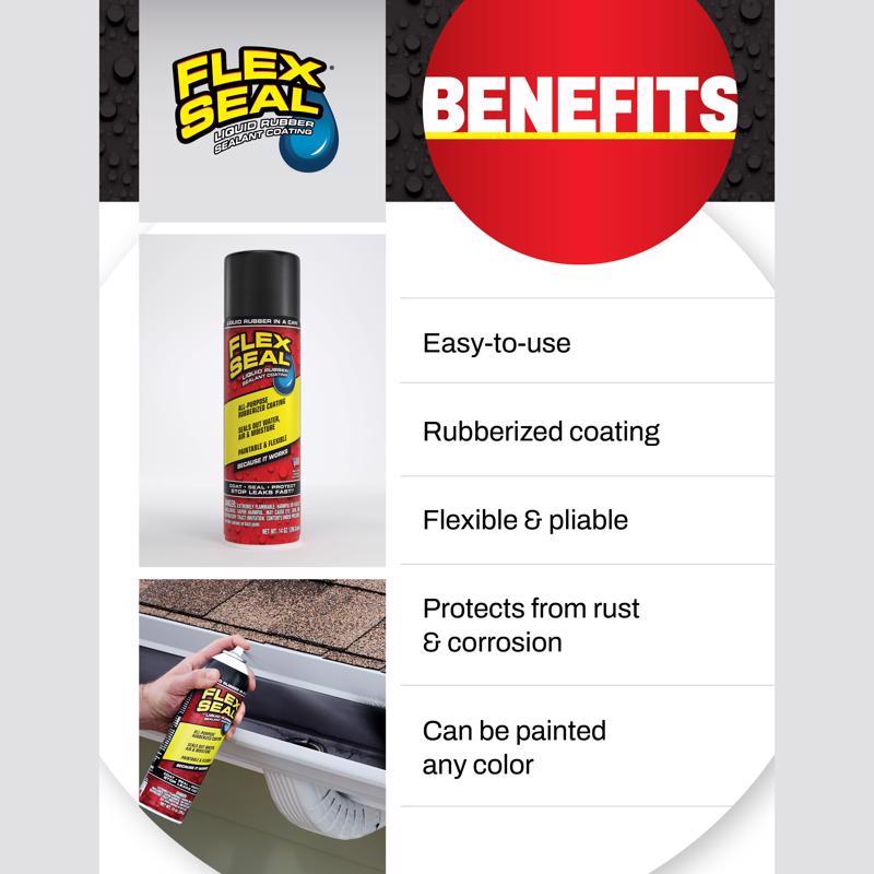 Flex Seal Family of Products Flex Seal Black Rubber Spray Sealant 14 oz - Case of 6