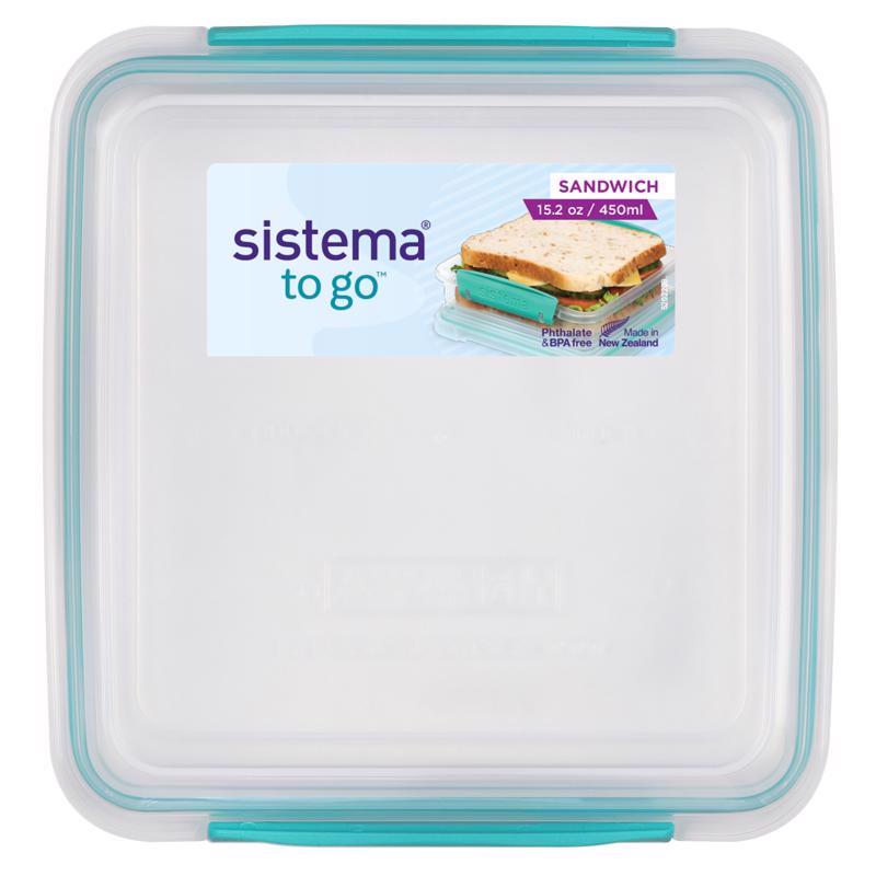 Sistema 15.2 oz Clear Sandwich Box 1 pk - Case of 9