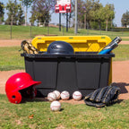 Greenmade 27 gal Black/Yellow Snap Lock Storage Box 14.7 in. H X 20.4 in. W X 30.4 in. D Stackable