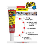 Flex Seal Family of Products Flex Glue Super Strength Rubber White Adhesive 6 fl. oz.