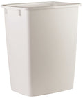 Rubbermaid 9 gal White Plastic Open Top Trash Can - Case of 6