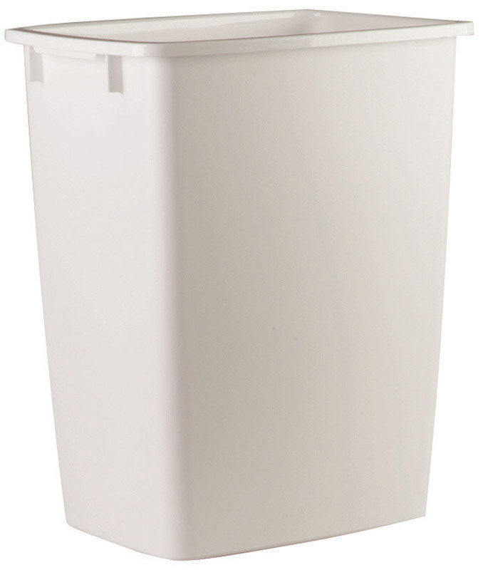 Rubbermaid 9 gal White Plastic Open Top Trash Can - Case of 6