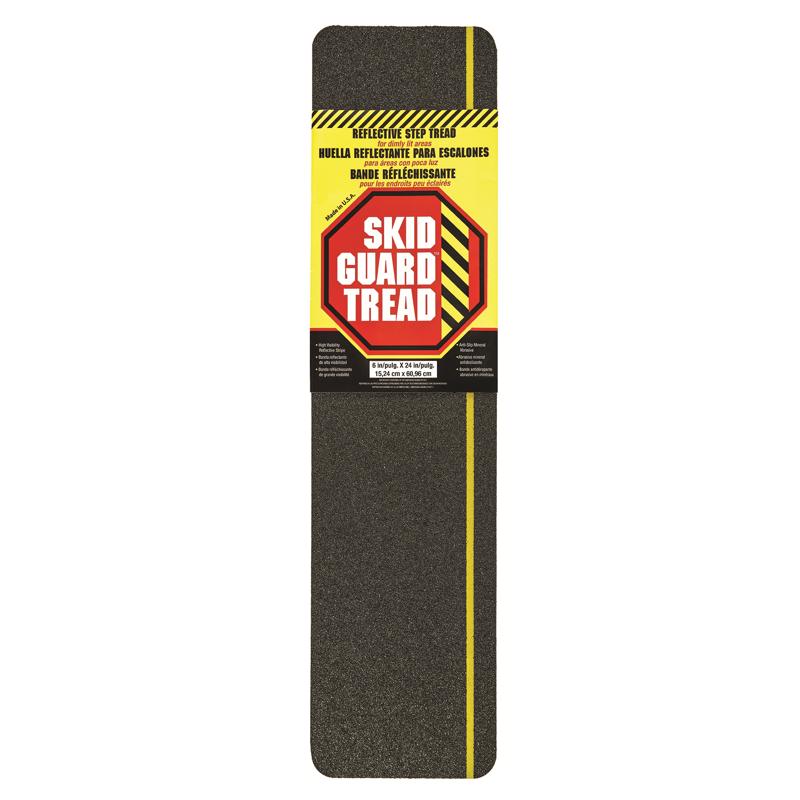 Skid Guard 6 in. W X 24 in. L Black/Yellow Stair Tread
