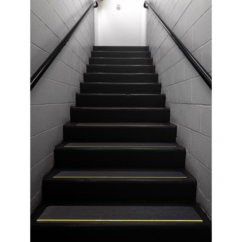 Skid Guard 6 in. W X 24 in. L Black/Yellow Stair Tread