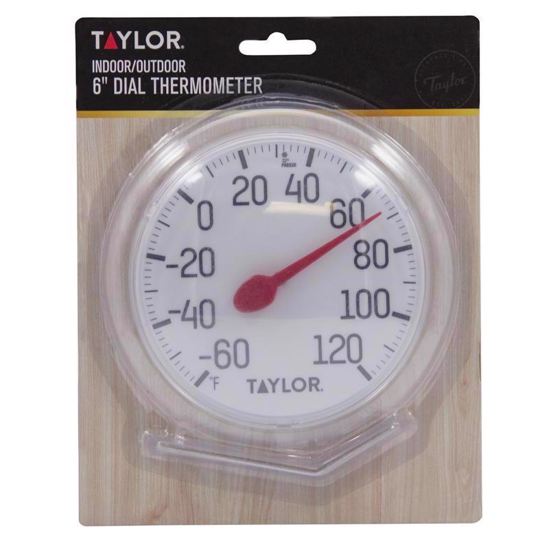 Taylor Dial Thermometer Plastic White 6 in. - Case of 6