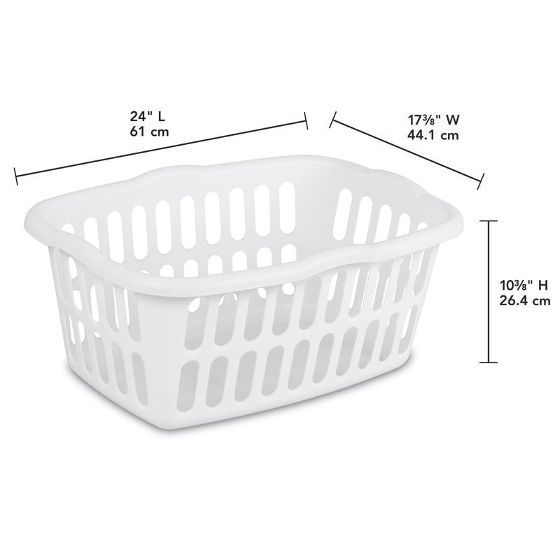 Sterilite White Plastic Laundry Basket - Case of 12