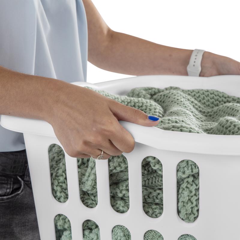 Sterilite White Plastic Laundry Basket - Case of 12