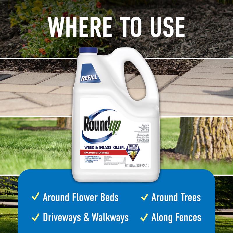 Roundup Weed and Grass Killer Refill RTU Liquid 1.25 gal - Case of 4