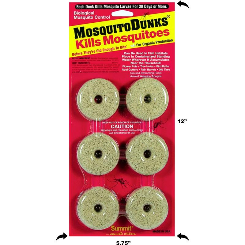 Summit Mosquito Dunks Organic Insect Repellent Solid For Mosquitoes 6 ct