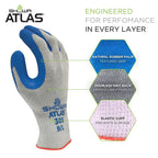 SHOWA ATLAS 300 Unisex Indoor/Outdoor Coated Work Gloves Blue/Gray M 1 pair - Case of 12