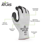 SHOWA ATLAS 451 Unisex Indoor/Outdoor Cold Weather Work Gloves Gray XL 1 pair