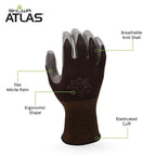 SHOWA ATLAS 370B Unisex Indoor/Outdoor Dipped Work Gloves Black/Gray M 1 pair