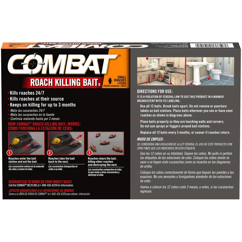 Combat Source Roach Bait Station 12 pk - Case of 12