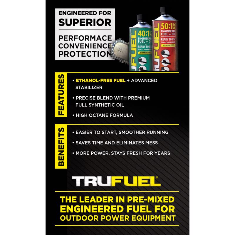 TruFuel Ethanol-Free 2-Cycle 50:1 Engineered Fuel and Oil 32 oz - Case of 6
