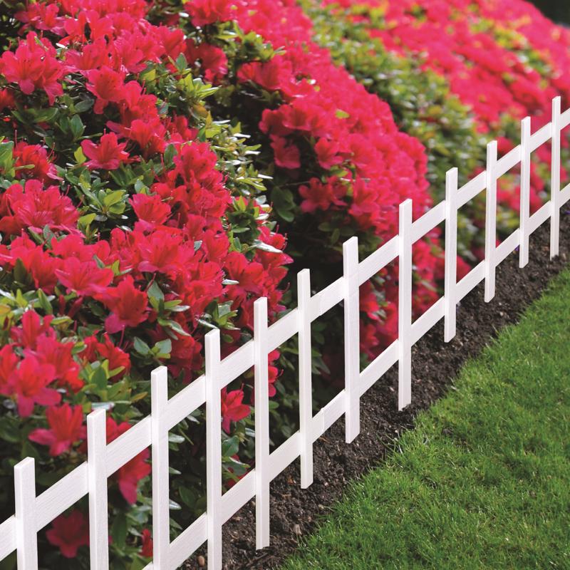 Master Mark Cape Cod Fence 33 in. L X 13.5 in. H Plastic White Decorative Garden Border - Case of 32