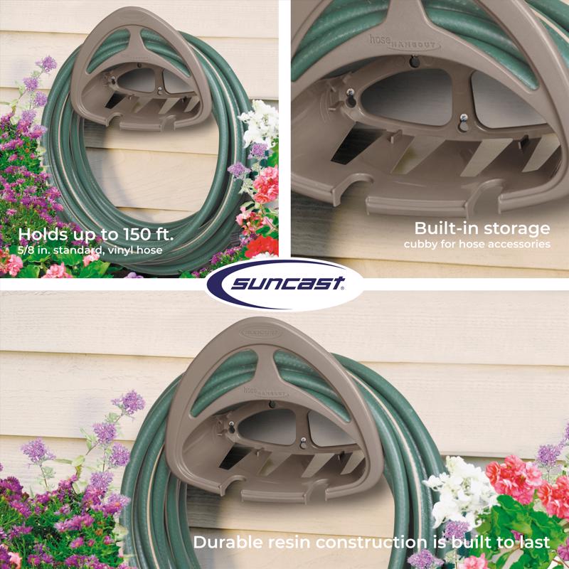 Suncast Hose Hangout 150 ft. Taupe Wall Mounted Hose Hanger