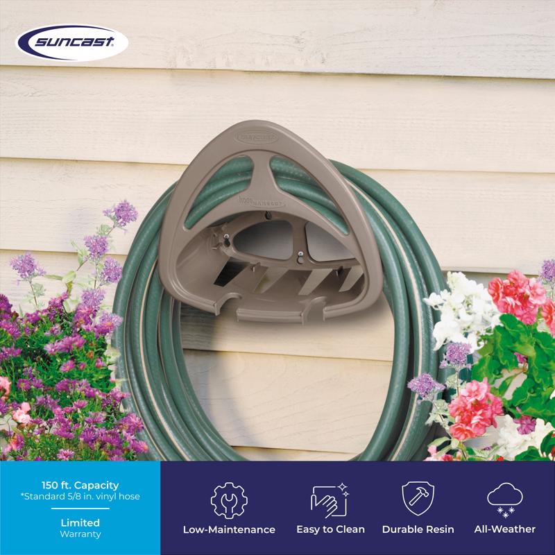 Suncast Hose Hangout 150 ft. Taupe Wall Mounted Hose Hanger