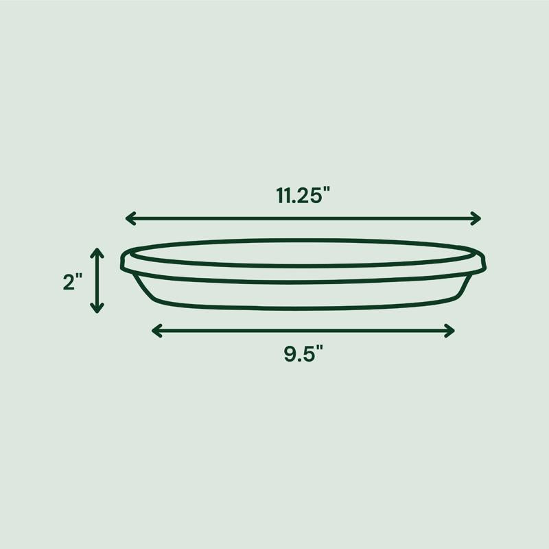 Bloem Terra 2 in. H X 9.5 in. W X 11.25 in. D Resin Traditional Plant Saucer Terra Cotta