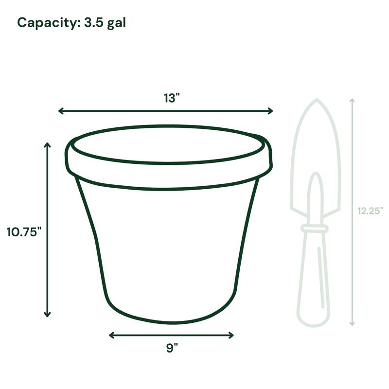 Bloem Terra 10.75 in. H X 9 in. W X 13 in. D Resin Traditional Planter Terra Cotta