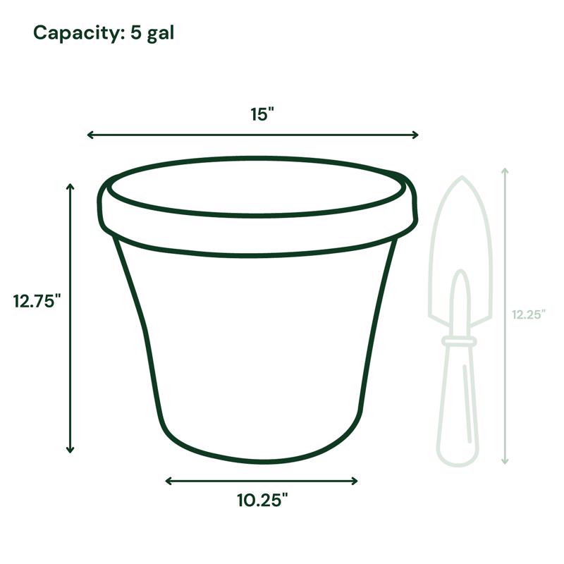 Bloem Terra 12.75 in. H X 10.25 in. W X 15 in. D Resin Traditional Planter Terra Cotta