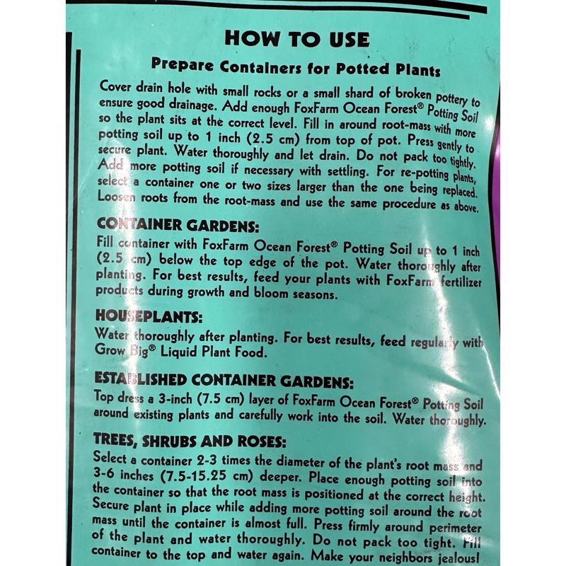 FoxFarm Ocean Forest All Purpose Potting Soil 12 qt