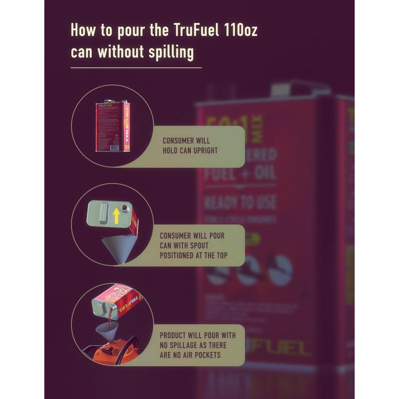 TruFuel Ethanol-Free 2-Cycle 50:1 Engineered Fuel and Oil 110 oz - Case of 4