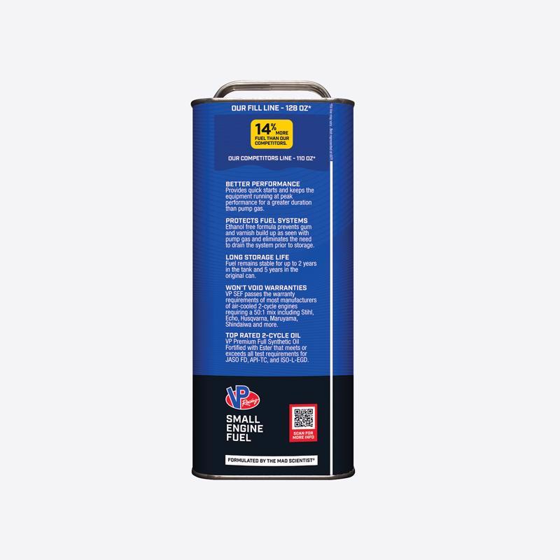 VP Racing Fuels Small Engine Ethanol-Free 2-Cycle 50:1 Pre-Mixed Fuel 1 gal - Case of 4