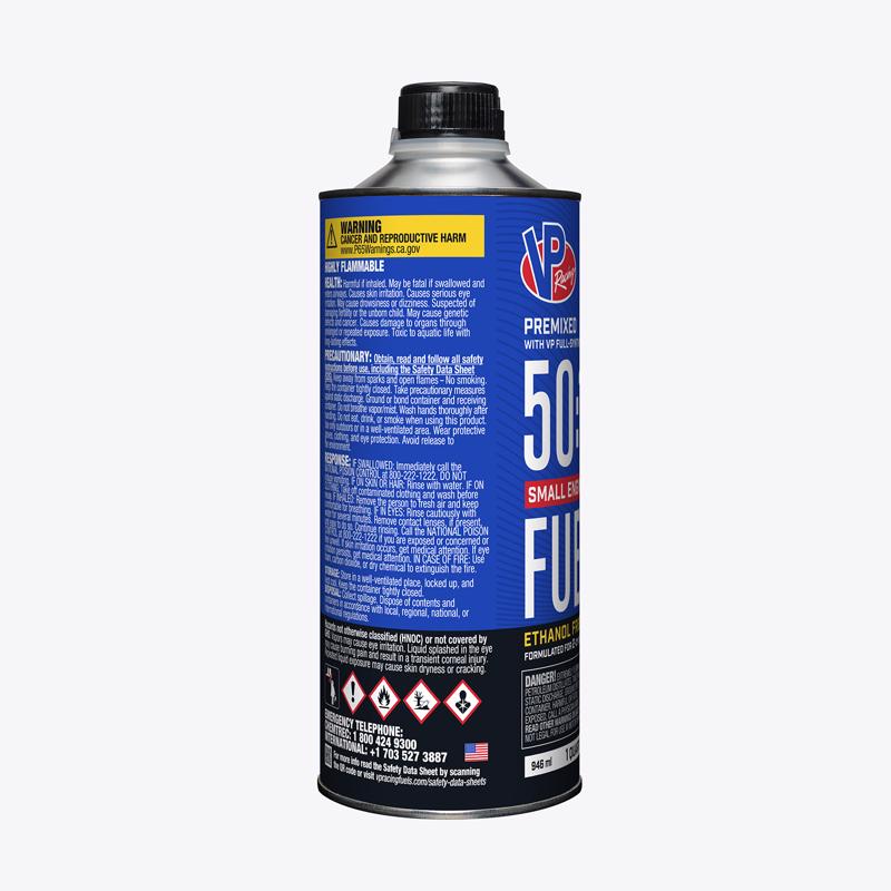 VP Racing Fuels Small Engine Ethanol-Free 2-Cycle 50:1 Pre-Mixed Fuel 1 qt - Case of 8