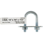 Hampton 1/4 in. X 3/4 in. W X 1-1/2 in. L Coarse Zinc-Plated Steel U-Bolt - Case of 10