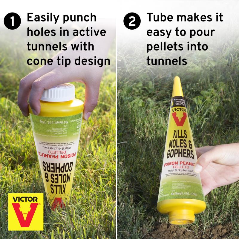 Victor Toxic Peanut-Flavored Poison Peanuts Pellets For Gophers and Moles 6 oz