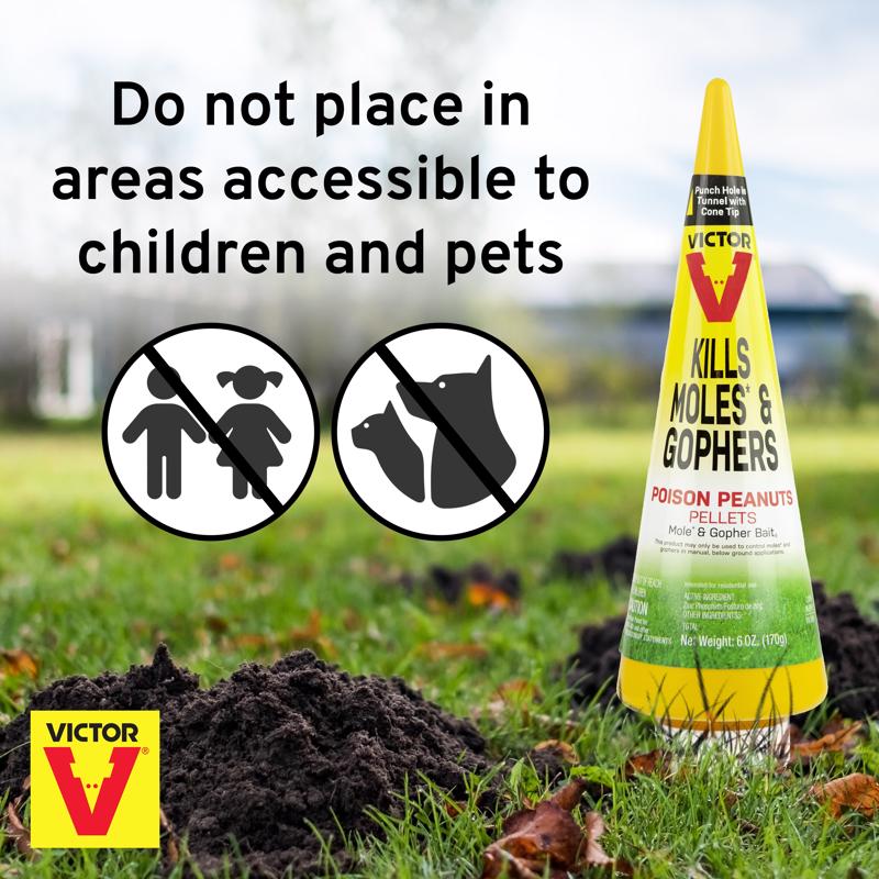 Victor Toxic Peanut-Flavored Poison Peanuts Pellets For Gophers and Moles 6 oz