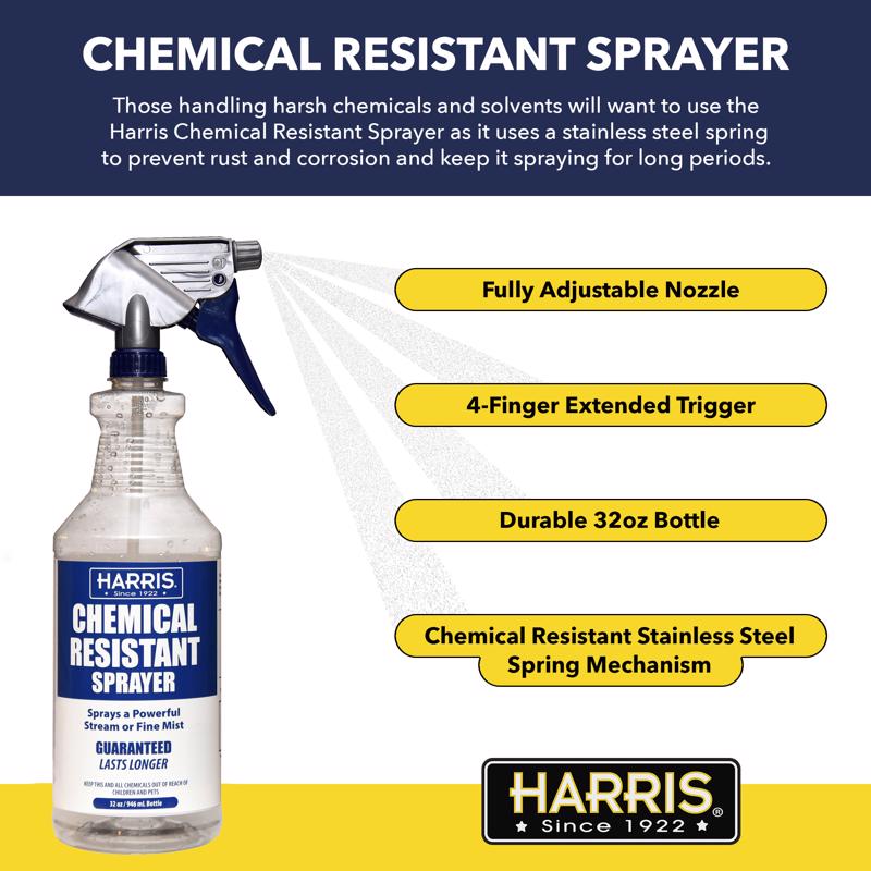 Harris Chemical Resistant 32 oz Mister/Sprayer Spray Bottle - Case of 12