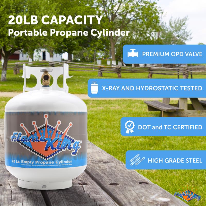Flame King 20 lb Steel Type 1 Empty LP Tank