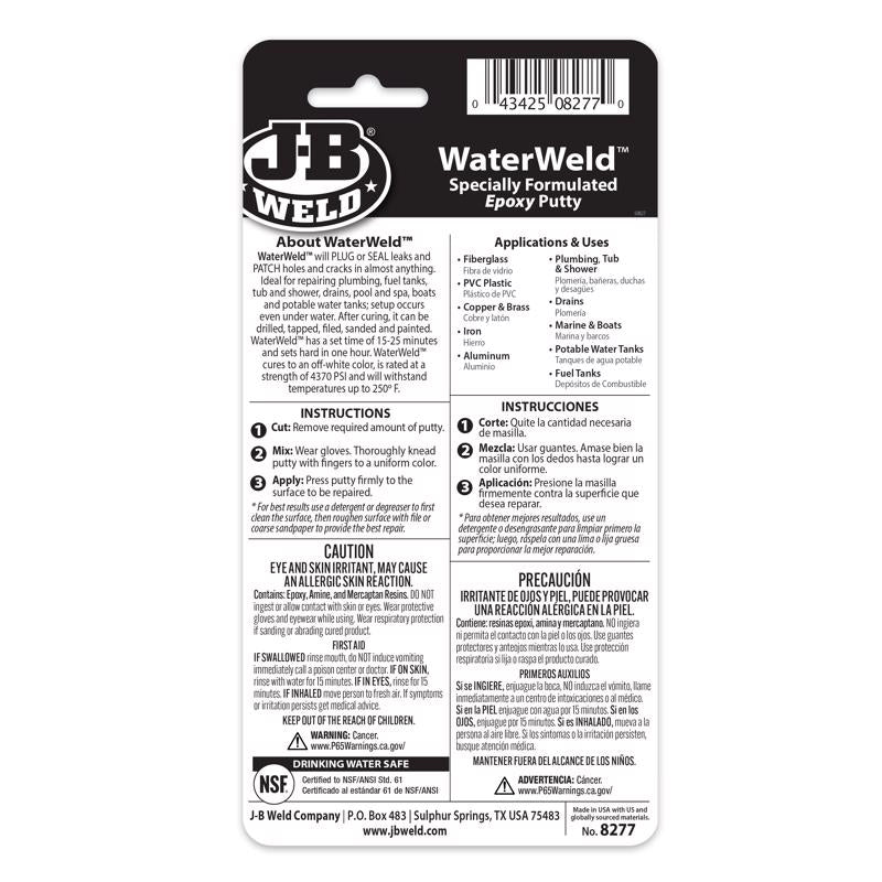J-B Weld Water Weld Automotive Epoxy Putty 2 oz